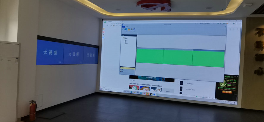 杭州街道辦55寸3.5mm1X3拼接配合軟件，IPAD投屏